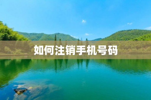如何注销手机号码