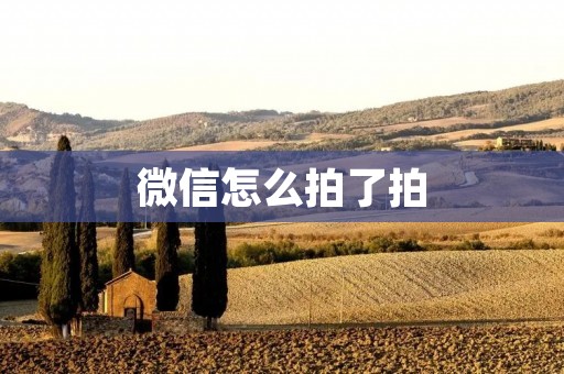 微信怎么拍了拍:用手势与朋友互动的新方式