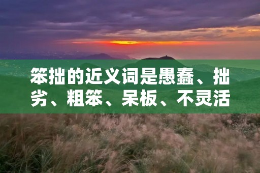 笨拙的近义词是愚蠢、拙劣、粗笨、呆板、不灵活等。