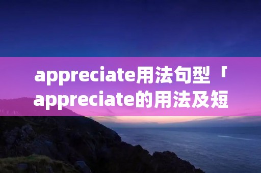 appreciate用法句型「appreciate的用法及短语」