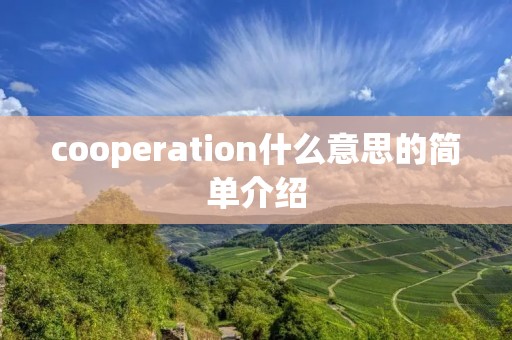 cooperation什么意思的简单介绍 cooperation什么意思的简单介绍