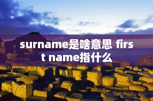 surname是啥意思 first name指什么