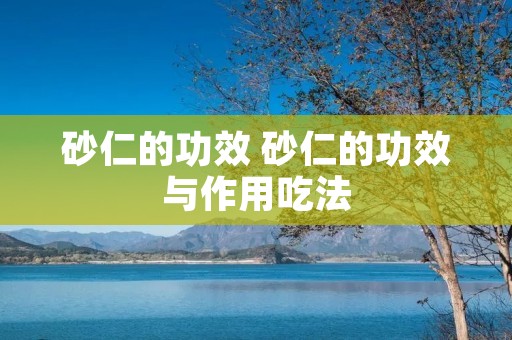 砂仁的功效 砂仁的功效与作用吃法