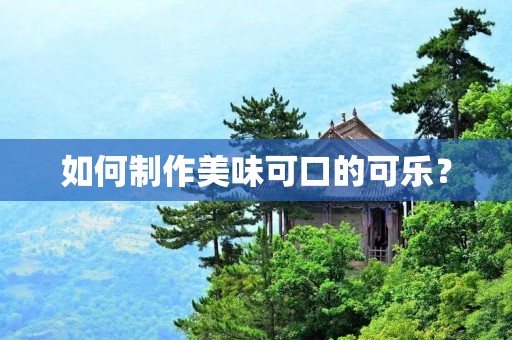如何制作美味可口的可乐？