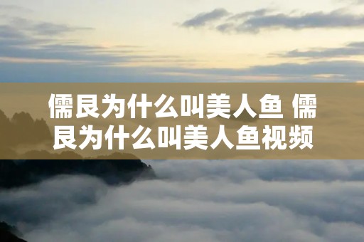 儒艮为什么叫美人鱼 儒艮为什么叫美人鱼视频