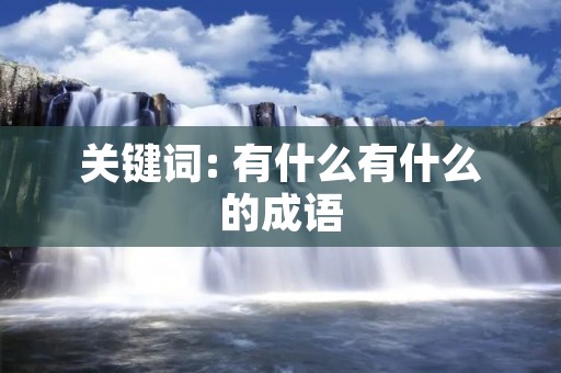 关键词: 有什么有什么的成语