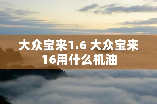 大众宝来1.6 大众宝来16用什么机油