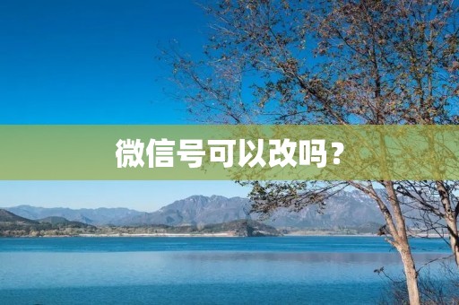 微信号可以改吗？