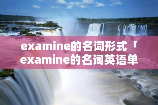 examine的名词形式「examine的名词英语单词」
