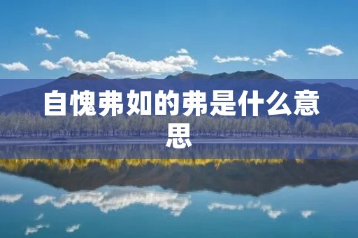 自愧弗如的弗是什么意思