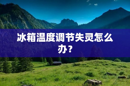 冰箱温度调节失灵怎么办？