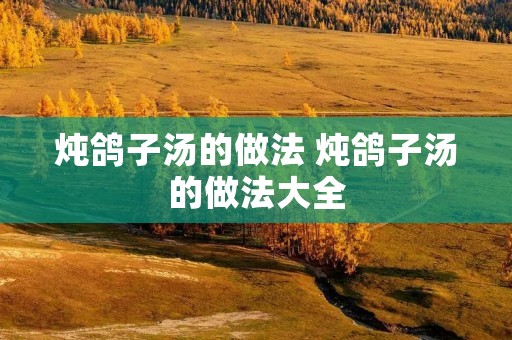 炖鸽子汤的做法 炖鸽子汤的做法大全