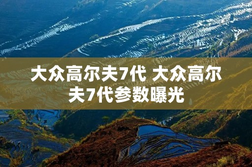大众高尔夫7代 大众高尔夫7代参数曝光