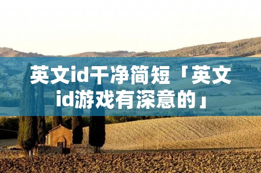 英文id干净简短「英文id游戏有深意的」 英文id干净简短「英文id游戏有深意的」