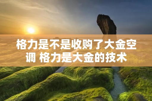 格力是不是收购了大金空调 格力是大金的技术