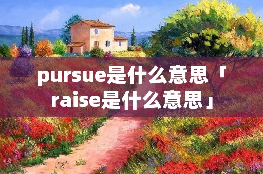 pursue是什么意思「raise是什么意思」 pursue是什么意思「raise是什么意思」
