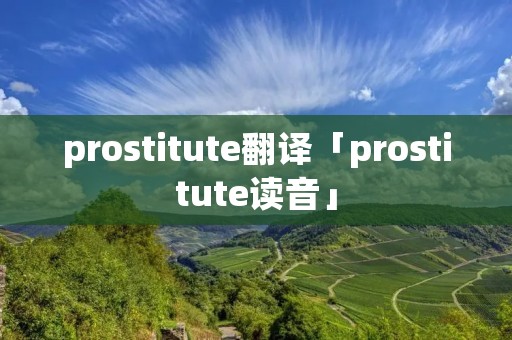 prostitute翻译「prostitute读音」