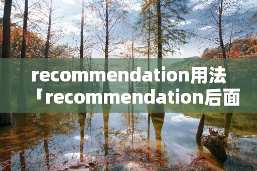recommendation用法「recommendation后面加什么」