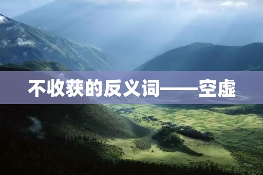 不收获的反义词——空虚