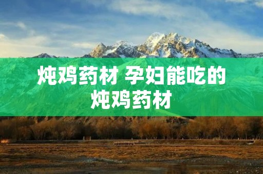 炖鸡药材 孕妇能吃的炖鸡药材