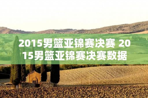2015男篮亚锦赛决赛 2015男篮亚锦赛决赛数据