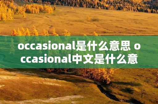occasional是什么意思 occasional中文是什么意思