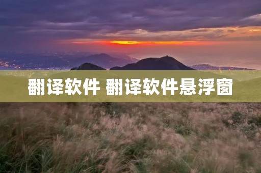 翻译软件 翻译软件悬浮窗