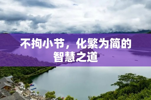 不拘小节,化繁为简的智慧之道