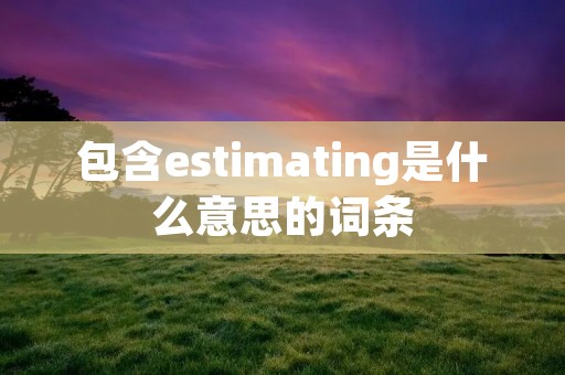 包含estimating是什么意思的词条