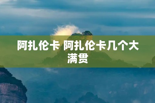 阿扎伦卡 阿扎伦卡几个大满贯
