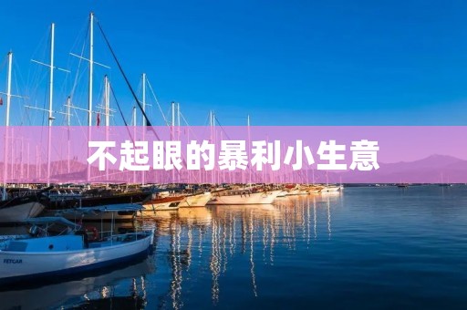 不起眼的暴利小生意：从一次偶然的机会开始