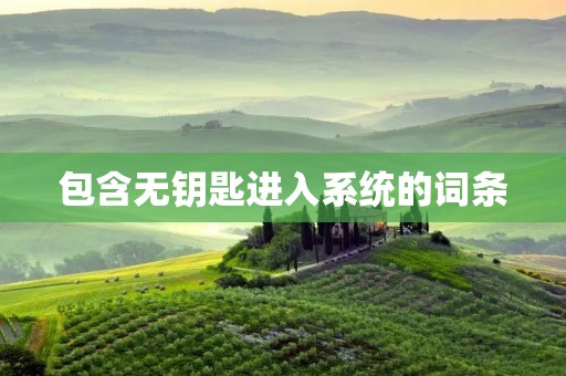 包含无钥匙进入系统的词条