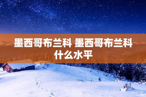 墨西哥布兰科 墨西哥布兰科什么水平