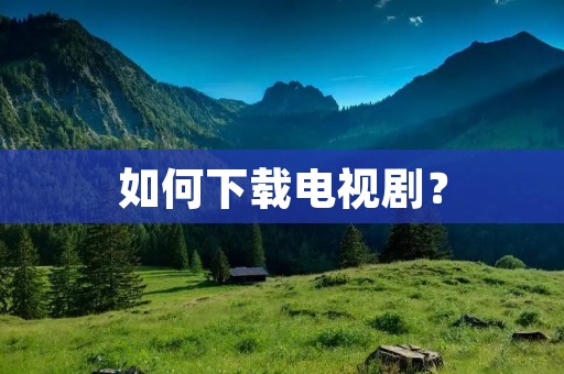 如何下载电视剧?