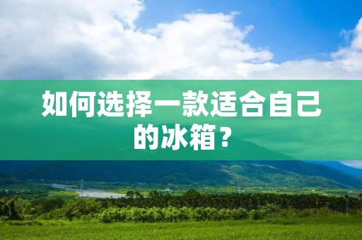 如何选择一款适合自己的冰箱? 如何选择一款适合自己的冰箱?