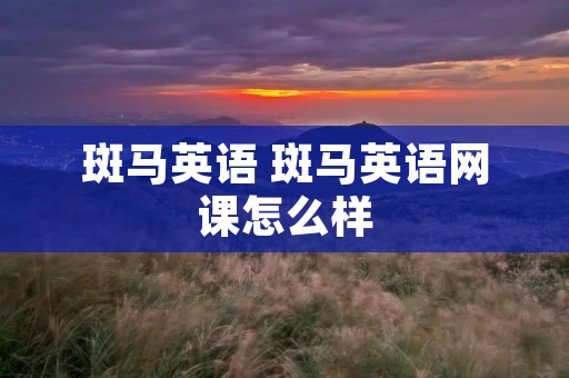 斑马英语 斑马英语网课怎么样 斑马英语 斑马英语网课怎么样