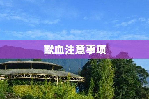 献血注意事项