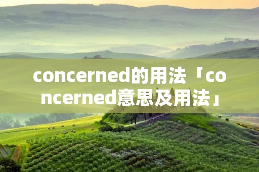 concerned的用法「concerned意思及用法」
