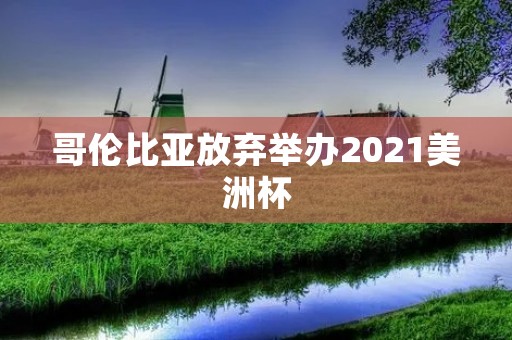 哥伦比亚放弃举办2021美洲杯