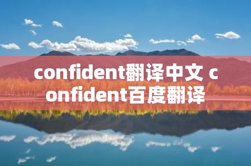 confident翻译中文 confident百度翻译