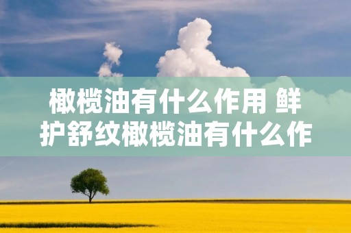 橄榄油有什么作用 鲜护舒纹橄榄油有什么作用