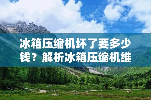 冰箱压缩机坏了要多少钱?解析冰箱压缩机维修费用