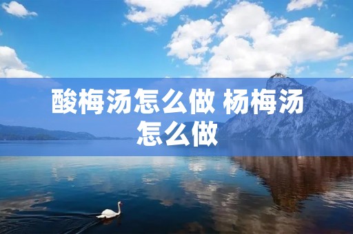 酸梅汤怎么做 杨梅汤怎么做