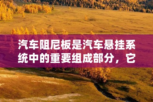 汽车阻尼板是汽车悬挂系统中的重要组成部分,它起到了减震和稳定车身的作用。本文将从阻尼板的作用、结构和材料等方面进行详细描述,为读者提供全面的了解。