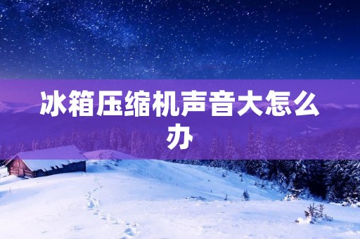 冰箱压缩机声音大怎么办 冰箱压缩机声音大怎么办