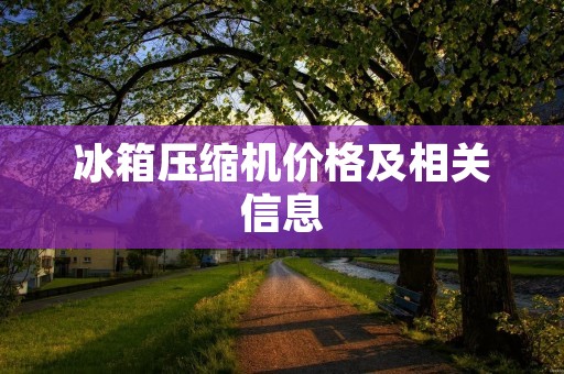 冰箱压缩机价格及相关信息 冰箱压缩机价格及相关信息