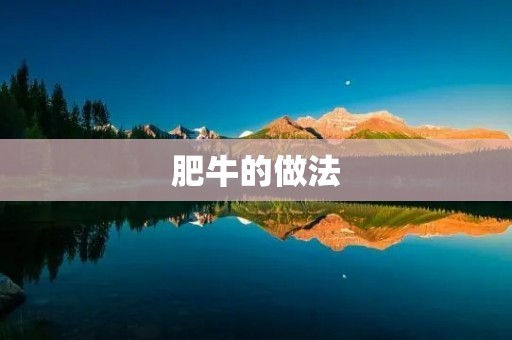 肥牛的做法：美味烹饪技巧揭秘