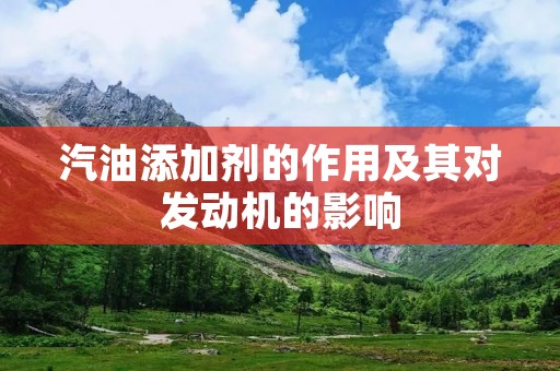 汽油添加剂的作用及其对发动机的影响 汽油添加剂的作用及其对发动机的影响