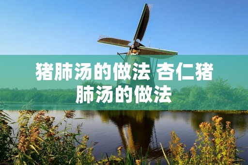 猪肺汤的做法 杏仁猪肺汤的做法