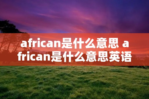african是什么意思 african是什么意思英语翻译